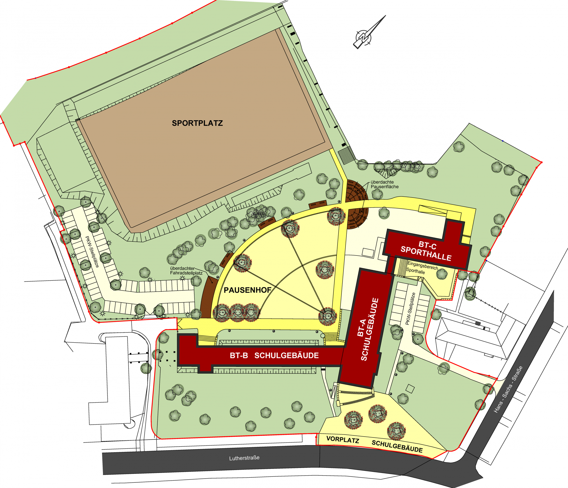 Lageplan mit Au&szlig;enanlagen